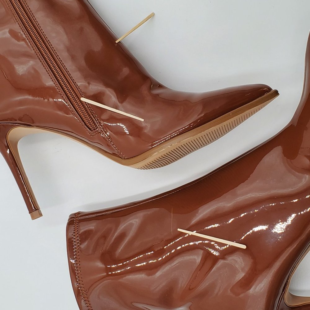 Steve Madden Petraz Cognac Patent Booties - Picture 14 of 17